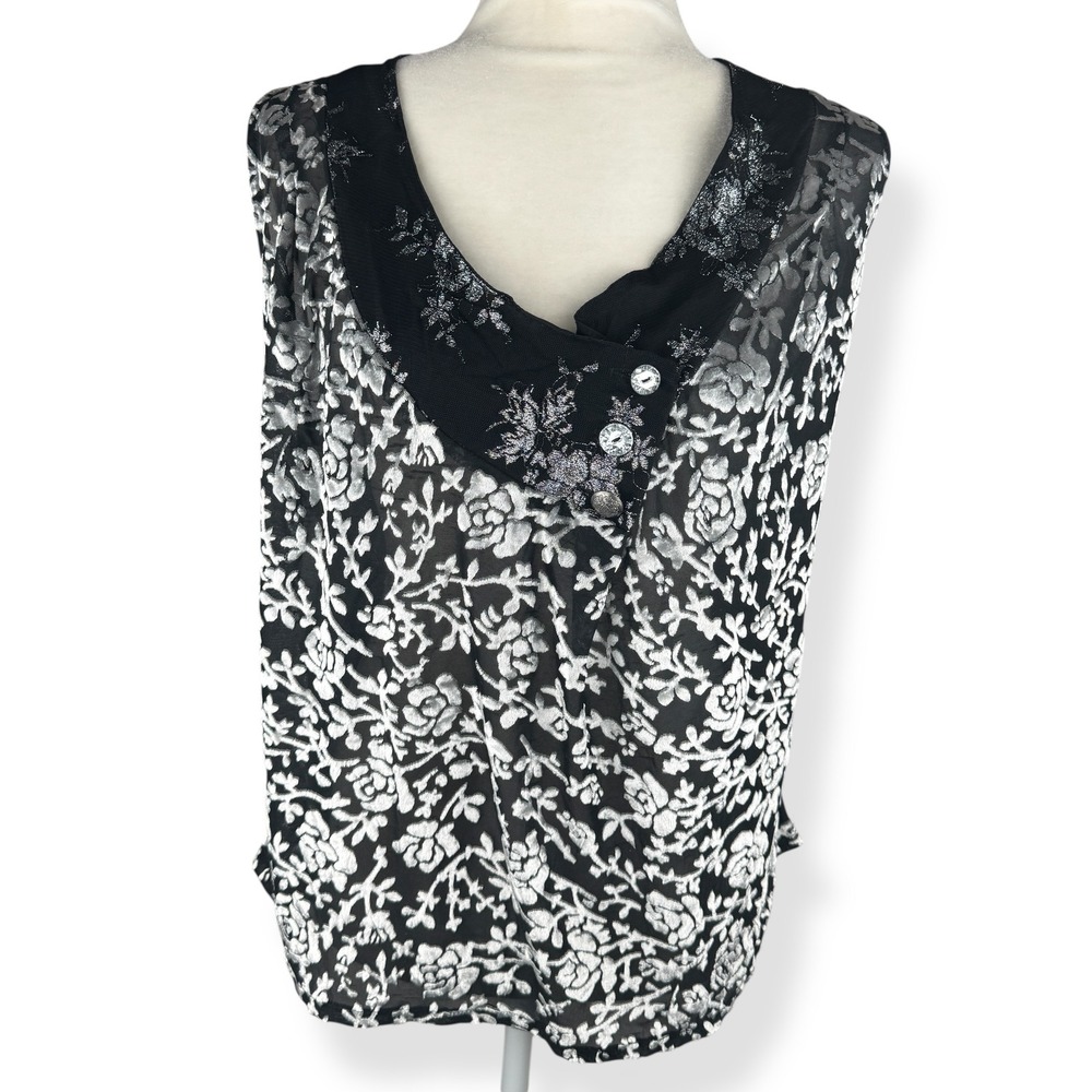Living Doll Velvet Burnout Top Womens Size Large Whimsigoth‎ Fairy Grunge Gothic
